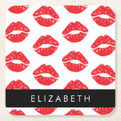 rode lippen, rode lippenstift, lippatroon, Jouw na Kartonnen Onderzetters (Voorkant)