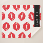 rode lippen, rode lippenstift, lippatroon, Jouw na Sherpa Deken (Voorkant (horizontaal))