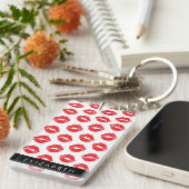 rode lippen, rode lippenstift, lippatroon, Jouw na Sleutelhanger (Voorkant Rechts)