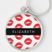 rode lippen, rode lippenstift, lippatroon, Jouw na Sleutelhanger (Voorkant)