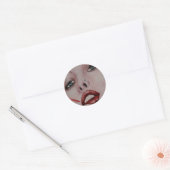 Rode lippen ronde sticker (Envelop)