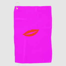 Rode lippen roze golfhanddoek