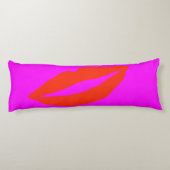 Rode lippen roze lichaamskussen (Achterkant)