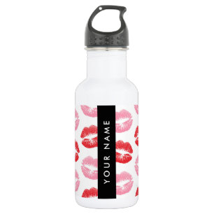 Rode Lippen, Roze Lippen, Kus, Je Naam, Personalis Waterfles