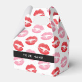 Rode lippen, roze lippen, kus, Jouw naam, personal Bedankdoosjes (Voorkant Zijde)
