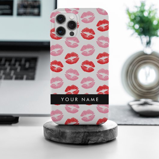 Rode lippen, roze lippen, kus, Jouw naam, personal Case-Mate iPhone Case