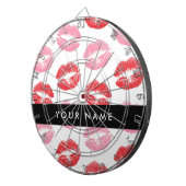 Rode lippen, roze lippen, kus, Jouw naam, personal Dartbord (Voorkant Rechts)
