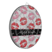 Rode lippen, roze lippen, kus, Jouw naam, personal Dartbord (Voorkant Links)