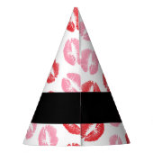 Rode lippen, roze lippen, kus, Jouw naam, personal Feesthoedjes (Achterkant)