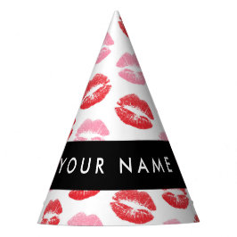 Rode lippen, roze lippen, kus, Jouw naam, personal Feesthoedjes