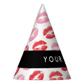 Rode lippen, roze lippen, kus, Jouw naam, personal Feesthoedjes (Links)