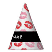 Rode lippen, roze lippen, kus, Jouw naam, personal Feesthoedjes (Rechts)