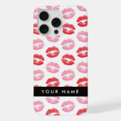 Rode lippen, roze lippen, kus, Jouw naam, personal iPhone Hoesje (Achterkant)