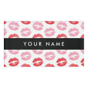 Rode lippen, roze lippen, kus, Jouw naam, personal Naambadge