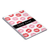 Rode lippen, roze lippen, kus, Jouw naam, personal Notitieboek (Rechterzijde)