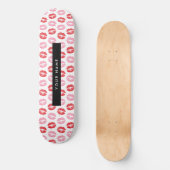 Rode lippen, roze lippen, kus, Jouw naam, personal Persoonlijk Skateboard (Voorkant)