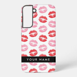 Rode lippen, roze lippen, kus, Jouw naam, personal Samsung Galaxy Hoesje