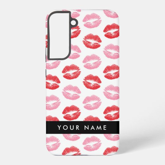 Rode lippen, roze lippen, kus, Jouw naam, personal Samsung Galaxy Hoesje (Achterkant)