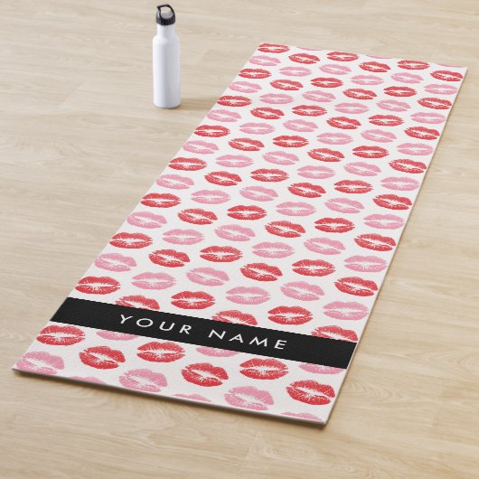 Rode lippen, roze lippen, kus, Jouw naam, personal Yogamat (In situ)