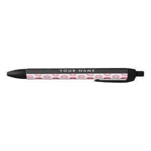 Rode lippen, roze lippen, kus, Jouw naam, personal Zwarte Inkt Pen