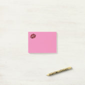Rode lippen Roze post-it notities Post-it® Notes (Op bureau)