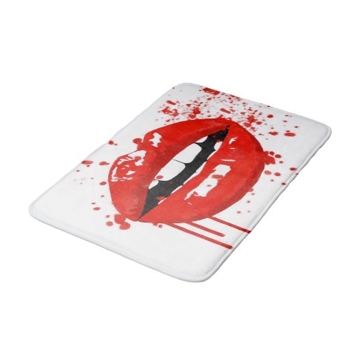 Rode lippen schoonheid mode make-up kus badmat (Gekanteld)