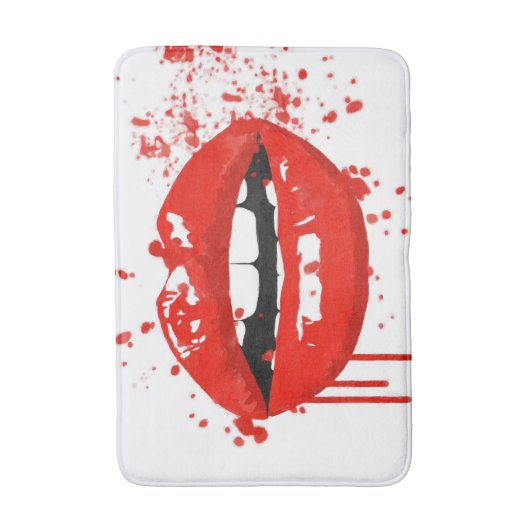 Rode lippen schoonheid mode make-up kus badmat (Voorkant Verticaal)