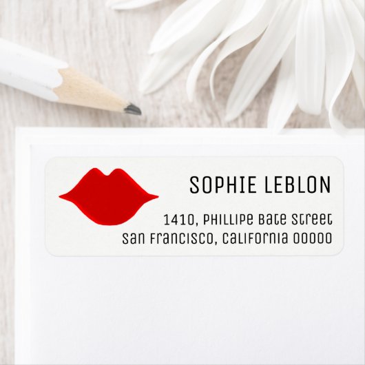 rode lippen schoonheid salon adres label met naam (Insitu)