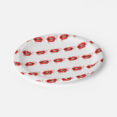 Rode lippen schoonheidsmake-up kus glamour papieren bordje (Gekanteld)