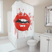 Rode lippen schoonheidsmake-up kus mode douchegordijn (In situ)