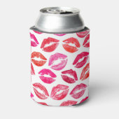 Rode lippen set, witte achtergrond. blikjeskoeler (Blikje Achterkant)