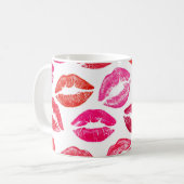 Rode lippen set, witte achtergrond. koffiemok (Voorkant links)