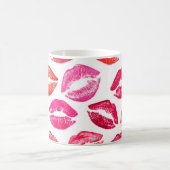 Rode lippen set, witte achtergrond. koffiemok (Center)