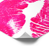 Rode lippen set, witte achtergrond. poster (Hoek)