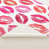 Rode lippen set, witte achtergrond. sherpa deken (3/4)