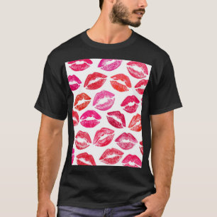 Rode lippen set, witte achtergrond. t-shirt