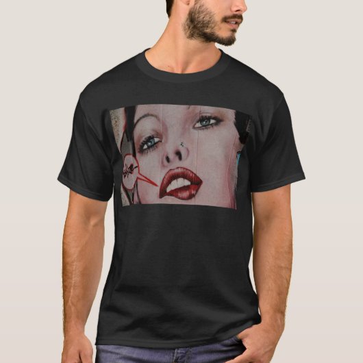 Rode lippen t-shirt (Voorkant)
