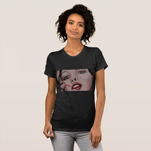 Rode lippen t-shirt (Voorkant volledig)