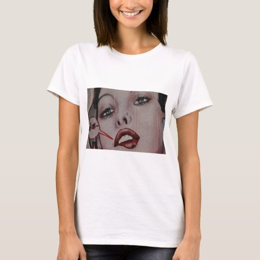 Rode lippen t-shirt (Voorkant)