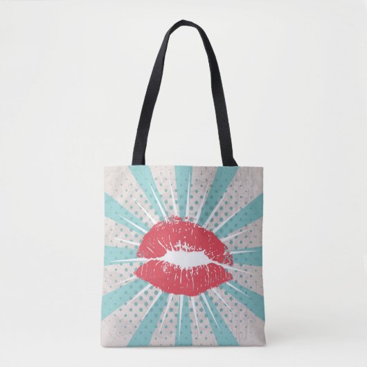 Rode lippen tote bag (Voorkant)
