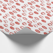 Rode Lippen Verliefd Bruiloftsfeest Cadeaupapier (Hoek)