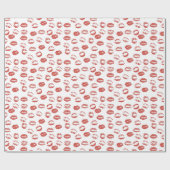Rode Lippen Verliefd Bruiloftsfeest Cadeaupapier (Vlak)