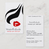 Rode lippen vrouw Make-up artiest visitekaartje on (Voorkant / Achterkant)