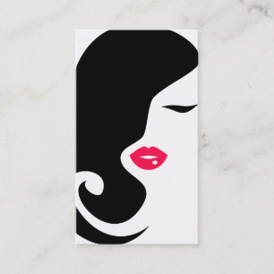 Rode lippen vrouw Make-up artiest visitekaartje on