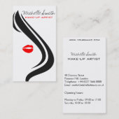 Rode lippen vrouw Make-up artiest visitekaartje on (Voorkant / Achterkant)
