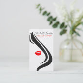 Rode lippen vrouw Visagist visitekaartje ontwerp (Staand voorkant)