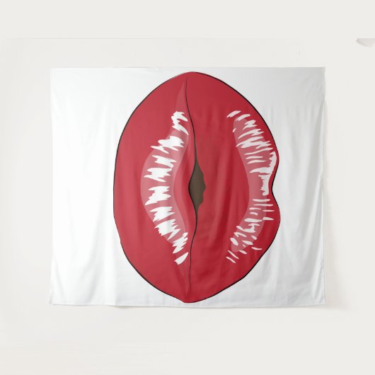 Rode Lippen Wandtapijt Wandkleed (Voorkant (horizontaal))