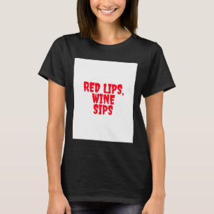  Rode Lippen Wijnslokjes Retrodrink T-shirt