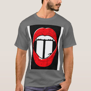 Rode lippen Witte tand T-shirt