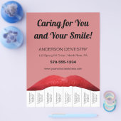 Rode lippen Witte Toverdreven Tentist Kantoor Sche Flyer (Enkel)